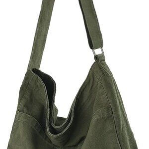 Canvas Crossbody Bag Large Capacity Travel Shoulder Hobo Purse for Women